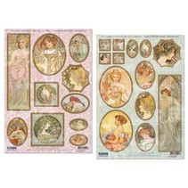 Die fogli singoli: "Art Nouveau", diversi disegni - unico disponibile!