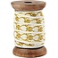DEKOBAND / RIBBONS / RUBANS ... Exclusive, woven tape on wooden spool, cream / gold