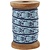 DEKOBAND / RIBBONS / RUBANS ... Exclusive, woven tape on wooden spool, gray / light blue