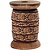 DEKOBAND / RIBBONS / RUBANS ... Exclusive, woven tape on wooden spool, brown / cream
