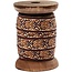 DEKOBAND / RIBBONS / RUBANS ... Exclusive, fita tecida em carretel de madeira, marrom / creme