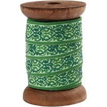 Exclusivo, cinta tejida de madera carrete verde