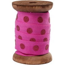 Cotton tape on wooden spool, red