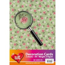 Designerpapier, A4 Bogen, 210gr, wunderschönes Rosen Design