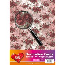 Designerpapier, A4 Bogen, 210gr, wunderschönes Rosen Design