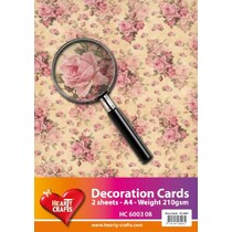 Designerpapier, A4 Bogen, 210gr, wunderschönes Rosen Design