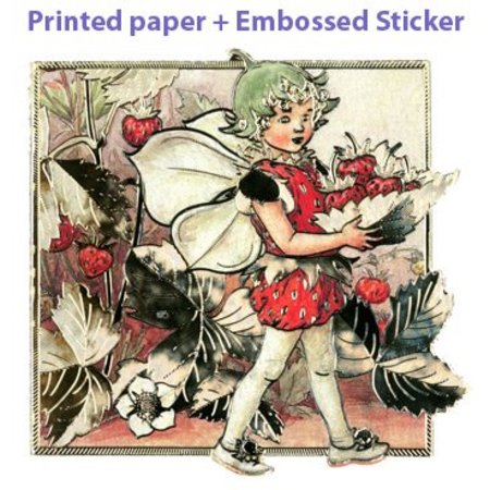 Sticker Bastelset flower elves, sheets A4 and embossed stickers in gold.
