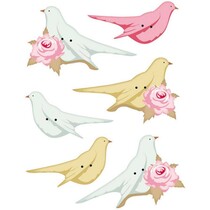 Tilda Dekoknöpfe Vögel, 40 x 15 - 45 x 20 mm, 6St.