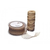 Jute mesh belte, natur, 50 mm, solgt av måleren