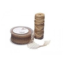 Cintura di iuta maglia, la natura, 50 mm, vendita al metro