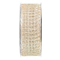 Jute bande de maille, réseau de bande, largeur 70 mm, crème, vendu au mètre