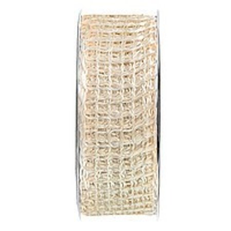 Embellishments / Verzierungen Jute mesh band, band network, width 70 mm, cream, sold by the meter
