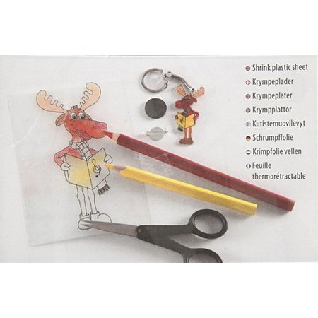 BASTELZUBEHÖR / CRAFT ACCESSORIES 4 krympe filmer ark med motiv, ark 10,5x14,5 cm