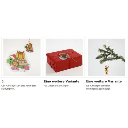 BASTELZUBEHÖR / CRAFT ACCESSORIES 4 krympe filmer ark med motiv, ark 10,5x14,5 cm