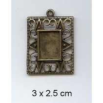1 Charm, Frame 3 x 2.5 cm, metaal