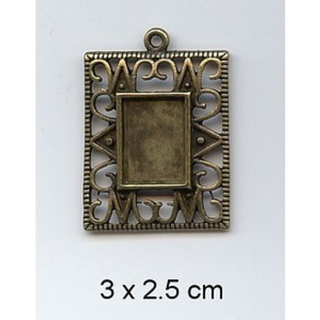 Embellishments / Verzierungen 1 Charm, Frame 3 x 2,5 cm, métal