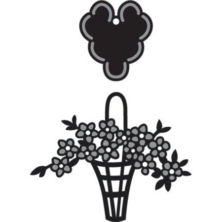 Marianne Design Craftables Blomsterkurv - label, CR1209