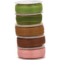 Organza Bänderset, 6mm breed, 5 kleuren