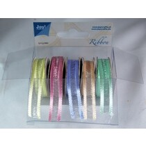 Organza Bänderset, 9 mm di larghezza, 5 colori