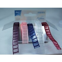 Organza Bänderset, 9 mm de ancho, 5 colores