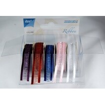 Organza Bänderset, 9 mm de ancho, 5 colores