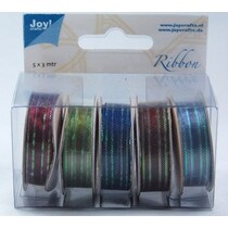 Organza Bänderset, 9 mm de ancho, 5 colores