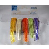 Organza Bänderset, 9 mm de ancho, 5 colores