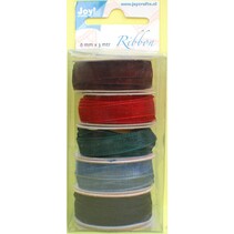 Organza Bänderset, anchos, colores 5 6mm