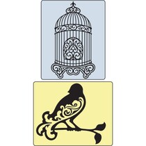 Embossingsfolder Set Bird and Bird Cage.