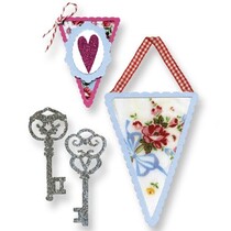 Stamping template, banners and keys