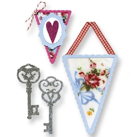 Sizzix Stamping template, banners and keys
