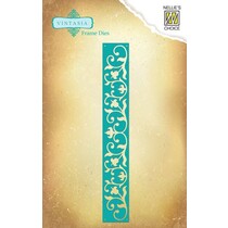 Stampen en Embossing stencil, Vintasia bloemenrand