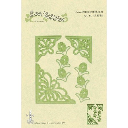 Leane Creatief - Lea'bilities Angolo di fiori da taglio e goffratura modello.
