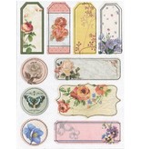Scrapbooking ... Sponplater Stickers, nostalgi blomster