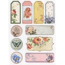 Sponplater Stickers, nostalgi blomster