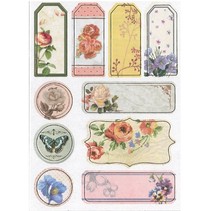 Sponplater Stickers, nostalgi blomster