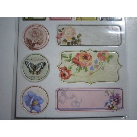 Scrapbooking ... Sponplater Stickers, nostalgi blomster