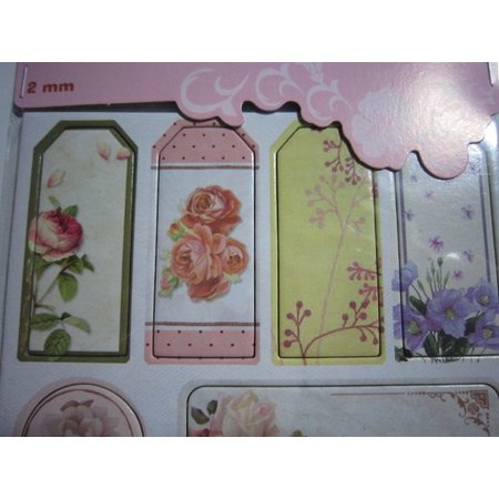 Scrapbooking ... Spaanplaat Stickers, nostalgie bloemen