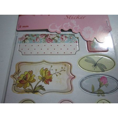 Scrapbooking ... Adesivi truciolare, fiori nostalgia.