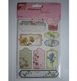 Scrapbooking ... Adesivi truciolare, fiori nostalgia.