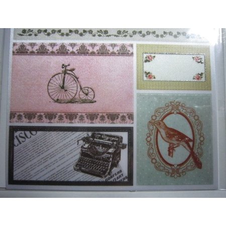 Joy!Crafts und JM Creation Satin selvklebende Tags, 4 Vintage