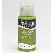Decoart acrílicos fluidos medios, Oro Verde