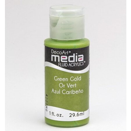 FARBE / INK / CHALKS ... DecoArt acrílicos fluido mídia, Green Gold