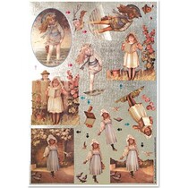 Dufex ® gravure sur métal, 1x feuille de die cut 3D, les enfants nostalgiques.