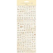 Sticker: zur Kartengestaltung, Verzierung usw.," Buchstaben und Zahlen"