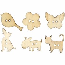 15 botones decorativos, tamaño 22x21 mm, espesor 2 mm