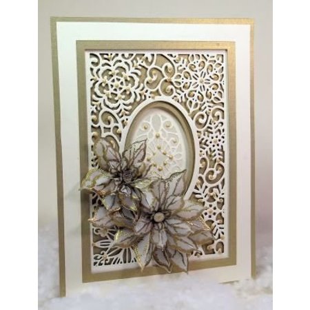 Creative Expressions Cutting en embossing stencils, Kerst motieven: decoratieve frame met sneeuwvlokken