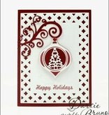 Spellbinders und Rayher Stamping and Embossing stencil, christmas ball