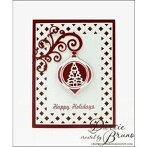 Stempelen en embossing stencil, kerstbal