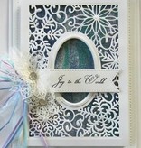 Creative Expressions Cutting en embossing stencils, Kerst motieven: decoratieve frame met sneeuwvlokken